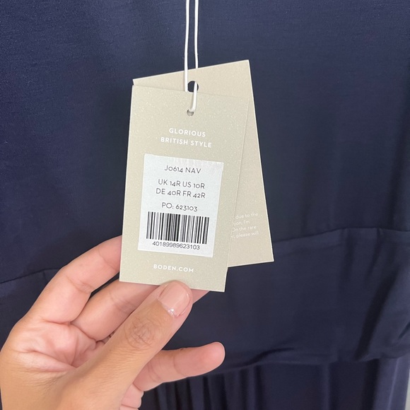 Boden Sienna Jersey Maxi Dress Size 10R US Womens Sleeveless Long Navy Blue - Picture 2 of 4